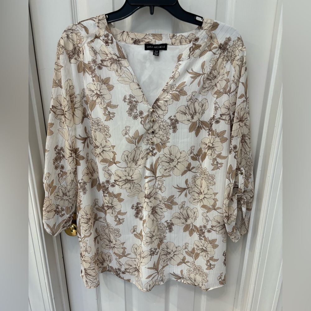 Zara Women’s Floral Beige Blouse